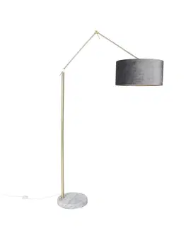 Stojaci lampy Moderní stojací lampa zlaté sametové odstín šedé 50 cm - Redakce