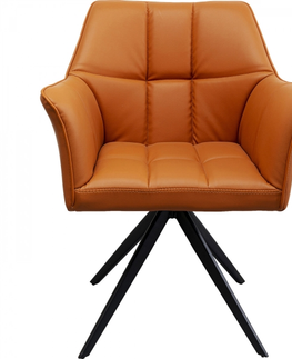 Jídelní židle KARE Design Otočná čalouněná jídelní židle Thinktank - hnědá