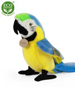 Hračky RAPPA - Plyšový papoušek ara modrý 25 cm ECO-FRIENDLY