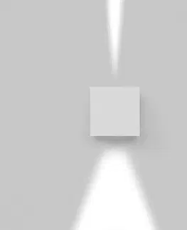 LED venkovní nástěnná svítidla Artemide Effetto 14 čtverec 1 large beam + 1 narrow beam antracitová šedá T4201NLW20