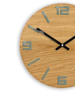 Hodiny ModernClock Nástěnné hodiny Arabic Wood hnědo-šedé