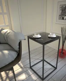 Stolky do obývacího pokoje Kalune Design Vyvýšený odkládací stolek Pure černý