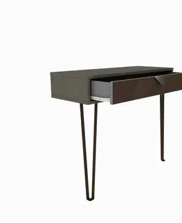 Konzolové stolky Hanah Home Konzolový stolek Linea 90 cm hnědý/šedý