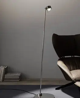 Stojací lampy Top Light Puk! 80 Floor LED čočky čirá/matná, hnědá/chrom
