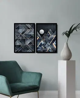 Obrazy Wallity Sada nástěnných obrazů Torkov 36x51 cm 2 ks černá