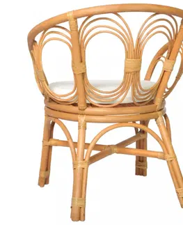 Zahradní židle Jídelní židle přírodní ratan / plátno Dekorhome Šedá