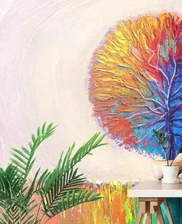 Tapety s imitací maleb Tapeta barevný akvarelový strom