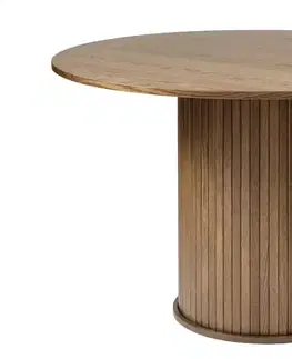 Jídelní stoly Furniria Designový jídelní stůl Vasiliy 120 cm kouřový dub