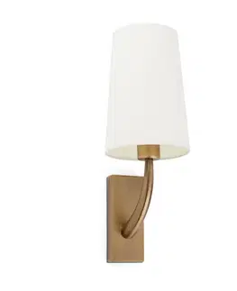 Nástěnná svítidla s látkovým stínítkem FARO REM nástěnná lampa, starozlatá/bílá