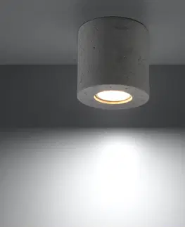 Bodová světla SOLLUX LIGHTING Stropní svítidlo Ara jako betonový válec Ø 10 cm