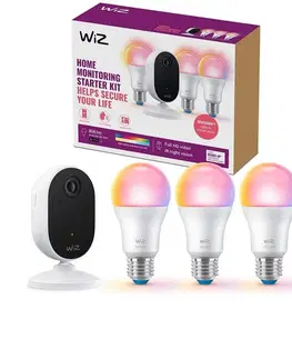 LED osvětlení WiZ WiZ-Sada pro monitorování domácnosti:1xkamera+ 3xLED RGB žárovka 8,5W/230V Wi-Fi 