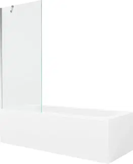 Vany MEXEN/S Vega obdélníková vana 150 x 70 cm s panelem + vanová zástěna 80 cm, transparent, chrom 550115070X9508000001
