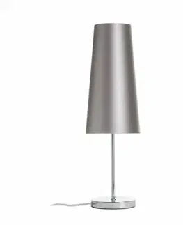 Lampy na noční stolek RED - DESIGN RENDL RENDL NYC/CONNY 15/30 stolní Monaco holubí šeď/stříbrné PVC/chrom 230V E27 7W R14051