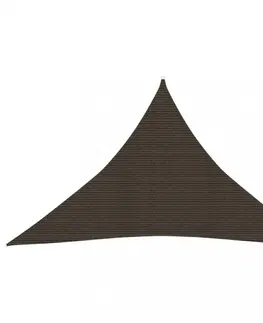 Stínící textilie Stínící plachta trojúhelníková HDPE 2,5 x 2,5 x 3,5 m Dekorhome Hnědá