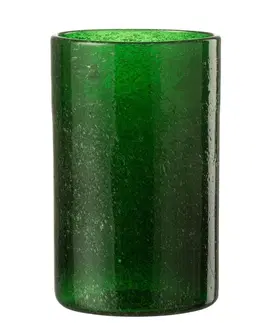 Sklenice Zelená sklenička s bublinkami Long Drink Lisboa - Ø8*13cm / 500ml J-Line by Jolipa 21695