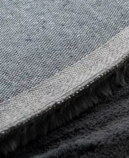 Koberce a koberečky Dywany Lusczow Kulatý koberec BUNNY tmavě šedý, velikost kruh 120