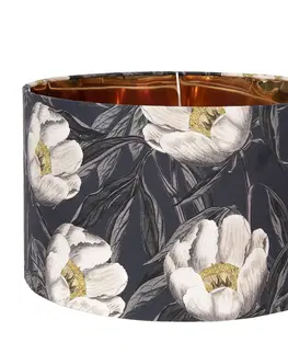 Svítidla Textilní stínidlo s květinovým motivem Cigogne – Ø 45*28 cm Clayre & Eef 6LAK0481