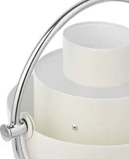 Venkovní designová světla GUBI Nabíjecí stolní lampa GUBI Multi-Lite, výška 30 cm, chrom/bílá