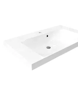 Koupelnový nábytek MEREO Mailo, koupelnová skříňka s umyvadlem z litého mramoru 101 cm, bílá, chrom madlo CN512M
