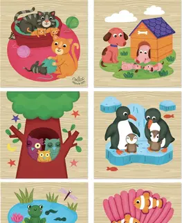 Dřevěné hračky Vilac Dřevěné kostky ANIMALS vícebarevné