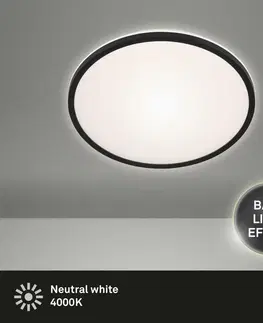 LED stropní svítidla BRILONER LED stropní svítidlo pr. 28 cm 15W 1500lm černá BRILO 3046-015