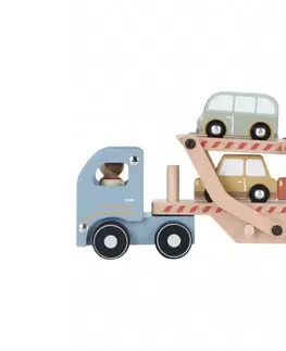 Hračky LITTLE DUTCH - Náklaďák s autíčky dřevěný