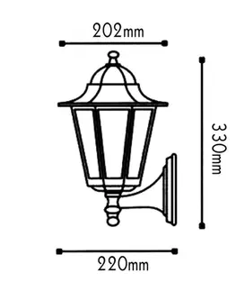Rustikální venkovní nástěnná svítidla ACA Lighting Garden lantern venkovní nástěnné svítidlo HI6021GB