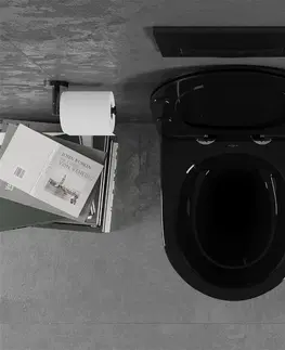 Záchody MEXEN Lena Závěsná WC mísa včetně sedátka s slow-slim, Duroplastu, černá 30224070