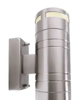 Moderní venkovní nástěnná svítidla Light Impressions Kapego nástěnné přisazené svítidlo Zilly II Up and Down 220-240V AC/50-60Hz GU10 2x max. 35,00 W 178 mm stříbrná 731010