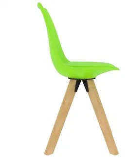 Židle Jídelní židle 2 ks plast / umělá kůže / buk Dekorhome Žlutá