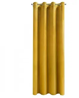 Záclony DekorStyle Velurový závěs MELANIE 140x250 cm hořčičný odstín