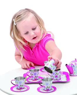Dřevěné hračky Bino Dětský čajový set - růžová