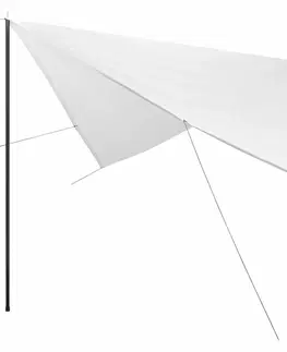 Stínící textilie Plachta proti slunci s tyčemi čtvercová 4x4 m Bílá