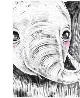 Obrazy do dětského pokoje Obraz do dětského pokoje - Dekorace se slonem