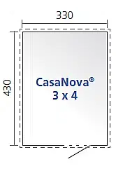 CASANOVA Biohort Zahradní domek BIOHORT CasaNova DUO 330 x 430 (stříbrná metalíza) orientace dveří vpravo