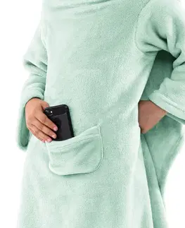Přikrývky Dětská deka s rukávy DecoKing Lazy mátová, velikost 90x105