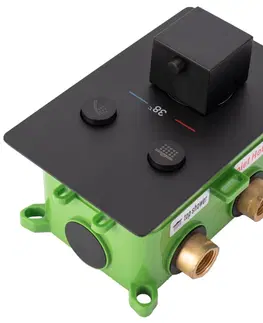 Koupelnové baterie REA Sprchový termostatický set FENIX DAVIS černá z termostatem +BOX REA-P6357