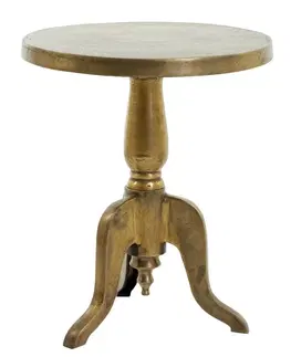 Konferenční stolky Bronzový antik kovový odkládací stůl Korto Bronze - Ø50*60 cm Light & Living 6775785