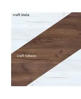 Obývací stěny ArtCross Obývací stěna Nott 2 Barva: craft bílý / craft tobaco / craft bílý