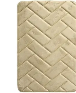 Koberce a koberečky VOPI Koupelnová předložka s paměťovou pěnou Parketa béžová, 40 x 50 cm