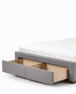 Postele HALMAR Čalouněná postel Modena 160x200 dvoulůžko - šedé