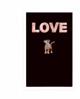 Motivy z naší dílny Plakát pejsek s nápisem Love
