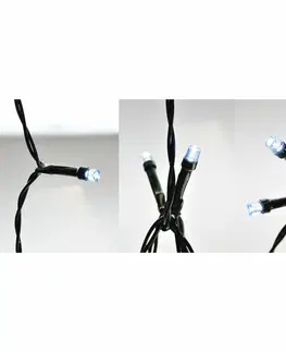 LED osvětlení na baterie Solight LED vánoční řetěz, 3m, 20xLED, 3x AA, bílé světlo, zelený kabel 1V50-W