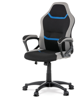 Kancelářské židle Kancelářská židle CLOUDVEIL, černá/šedá/modrá látka