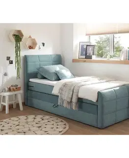 Americké postele Boxspring postel KUBA 100x200 Cm Modrá