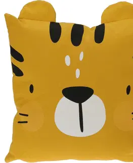 Polštáře Dětský polštář Safari tour Tygr žlutá, 40 x 40 cm