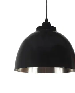 Svítidla Černé závěsné kovové světlo Capri - Ø 32*22 cm Collectione 8502211543250