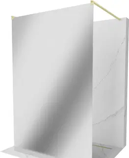 Sprchové zástěny MEXEN/S Kioto samostatně stojící sprchová zástěna 140 x 200, lustro 8 mm, zlatál kartáčovaná 800-140-002-55-50