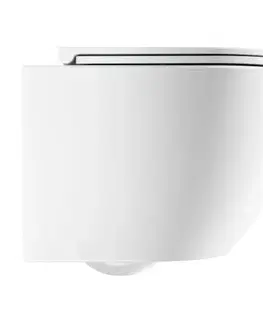Záchody OMNIRES OTTAWA SILENT POWER™ závěsný klozet se sedátkem soft-close, 49 x 37 cm, bílá matná OTTAWASPXMWBM