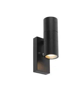 Venkovni nastenne svetlo Venkovní nástěnná lampa černá se senzorem světlo-tma IP44 - Duo